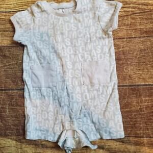 Marc Jacobs Baby Boys Logo Print Cotton Romper Shortie 9M